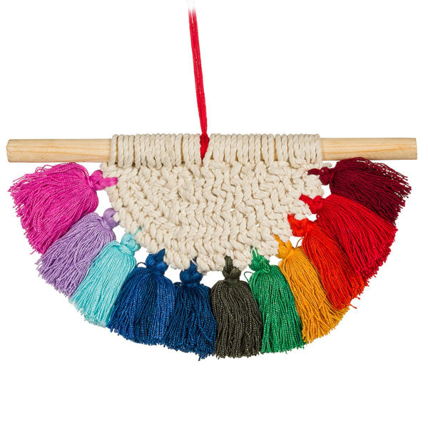 Dakota Fields Cotton Small Tassel Macrame Wall Hanging Wayfair